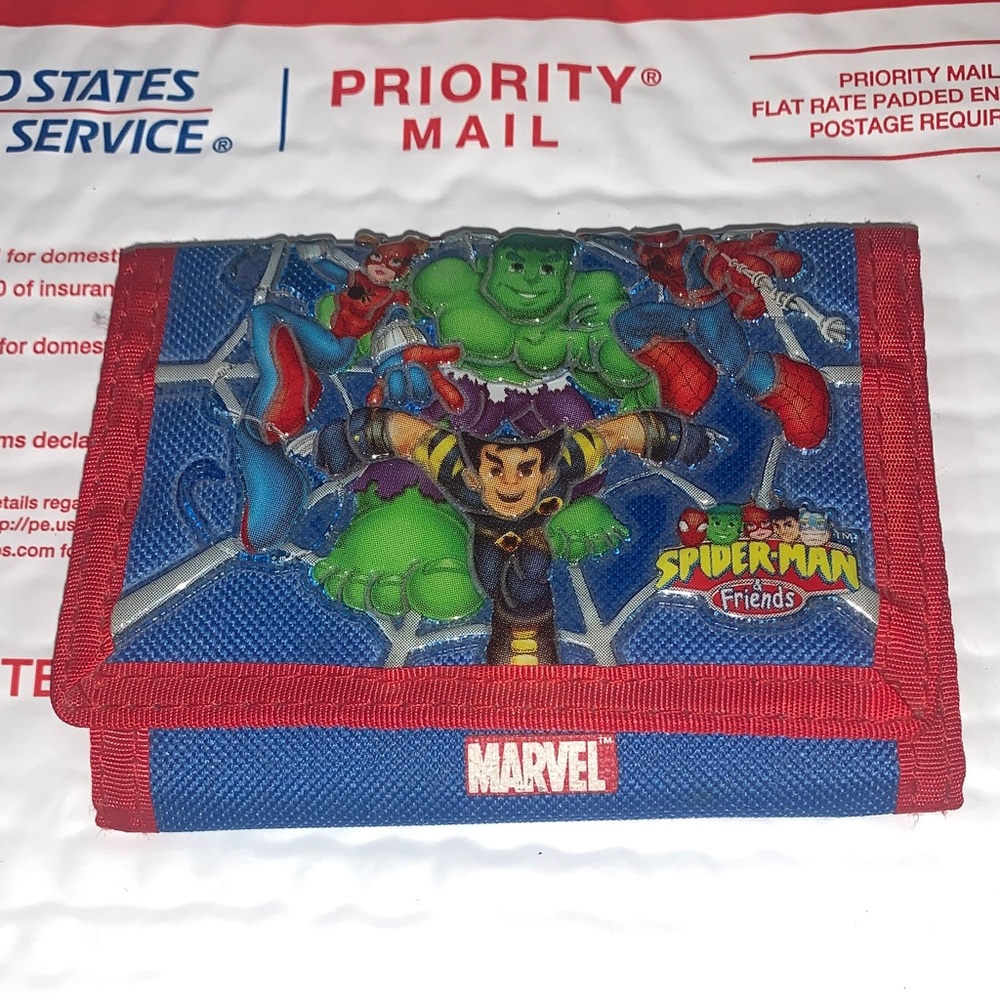 Marvel Heroes Blue and Red Wallet Spider-Man and Friends
